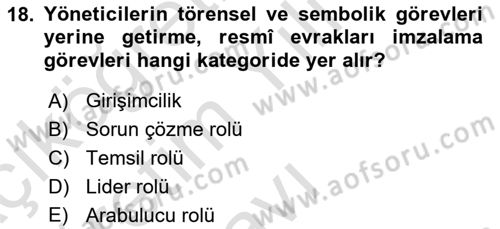 Bilişim Sistemleri Dersi 2024 - 2025 Yılı Yaz Okulu Sınav Soruları 18. Soru
