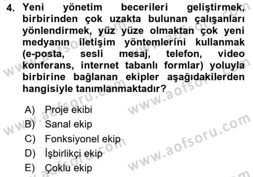 Bilişim Sistemleri Dersi 2024 - 2025 Yılı Yaz Okulu Sınav Soruları 4. Soru