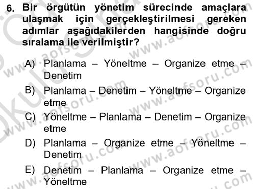 Bilişim Sistemleri Dersi 2024 - 2025 Yılı Yaz Okulu Sınav Soruları 6. Soru