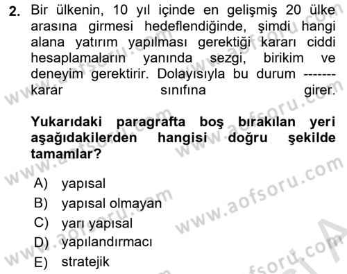 Bilişim Sistemleri Dersi 2025 - 2026 Yılı (Vize) Ara Sınav Soruları 2. Soru