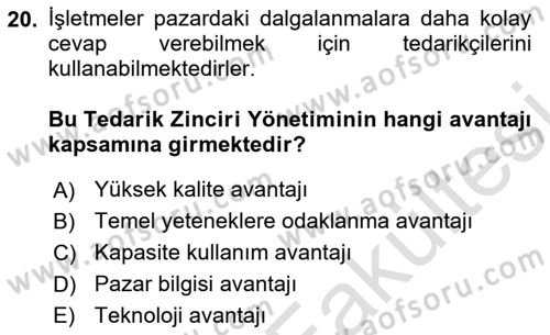 Bilişim Sistemleri Dersi 2025 - 2026 Yılı (Vize) Ara Sınav Soruları 20. Soru