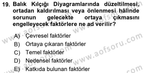 İş Süreçleri Yönetimi Dersi 2021 - 2022 Yılı (Vize) Ara Sınav Soruları 19. Soru