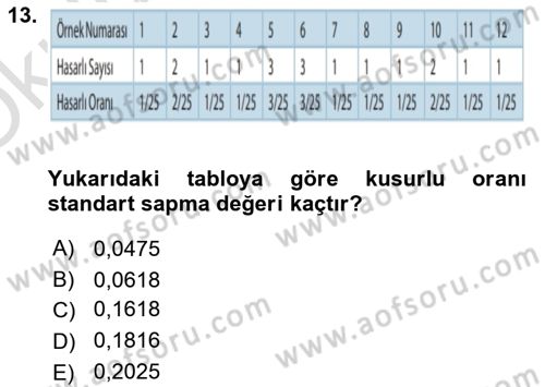 İş Süreçleri Yönetimi Dersi 2021 - 2022 Yılı Yaz Okulu Sınav Soruları 13. Soru