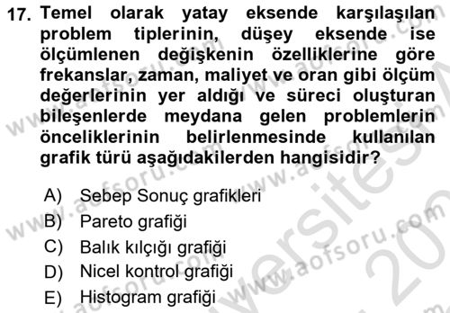 İş Süreçleri Yönetimi Dersi 2022 - 2023 Yılı Yaz Okulu Sınavı 17. Soru