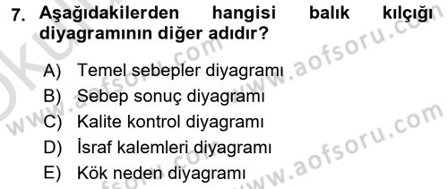 İş Süreçleri Yönetimi Dersi 2022 - 2023 Yılı Yaz Okulu Sınavı 7. Soru