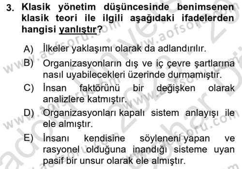 İş Süreçleri Yönetimi Dersi 2023 - 2024 Yılı (Vize) Ara Sınav Soruları 3. Soru