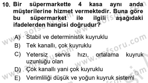 İş Süreçleri Yönetimi Dersi 2023 - 2024 Yılı (Final) Dönem Sonu Sınav Soruları 10. Soru
