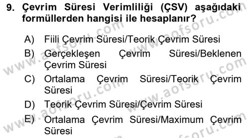 İş Süreçleri Yönetimi Dersi 2023 - 2024 Yılı (Final) Dönem Sonu Sınav Soruları 9. Soru