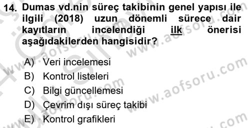İş Süreçleri Yönetimi Dersi 2023 - 2024 Yılı Yaz Okulu Sınav Soruları 14. Soru