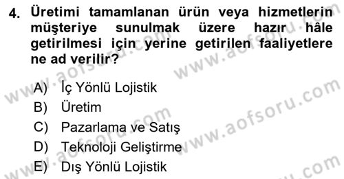 İş Süreçleri Yönetimi Dersi 2023 - 2024 Yılı Yaz Okulu Sınav Soruları 4. Soru