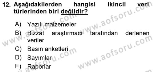 İş Süreçleri Yönetimi Dersi 2024 - 2025 Yılı (Vize) Ara Sınav Soruları 12. Soru
