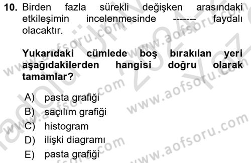 İş Süreçleri Yönetimi Dersi 2024 - 2025 Yılı Yaz Okulu Sınav Soruları 10. Soru