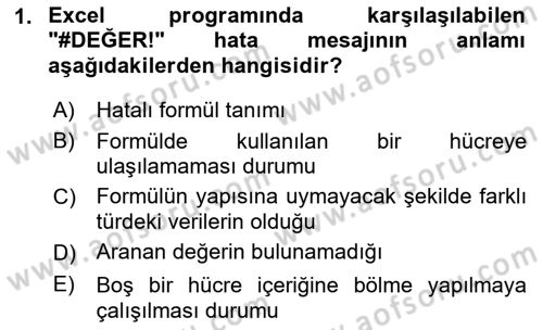 İşlem Tablosu Programlama Dersi Ara Sınavı Deneme Sınav Soruları 1. Soru