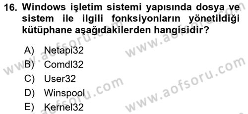 İşlem Tablosu Programlama Dersi 2017 - 2018 Yılı (Final) Dönem Sonu Sınav Soruları 16. Soru