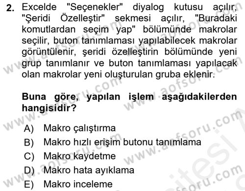 İşlem Tablosu Programlama Dersi 2017 - 2018 Yılı (Final) Dönem Sonu Sınav Soruları 2. Soru