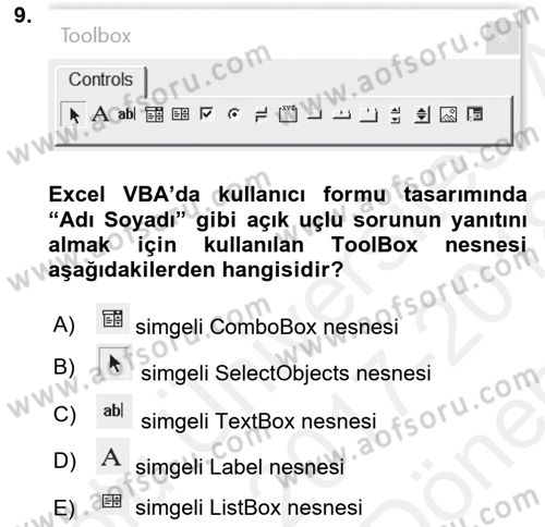 İşlem Tablosu Programlama Dersi 2017 - 2018 Yılı (Final) Dönem Sonu Sınav Soruları 9. Soru