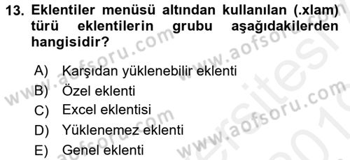 İşlem Tablosu Programlama Dersi Ara Sınavı Deneme Sınav Soruları 13. Soru