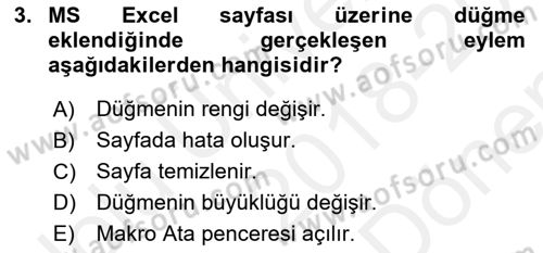 İşlem Tablosu Programlama Dersi 2018 - 2019 Yılı (Final) Dönem Sonu Sınav Soruları 3. Soru