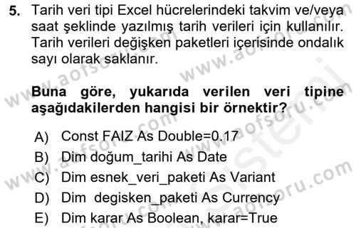 İşlem Tablosu Programlama Dersi 2018 - 2019 Yılı (Final) Dönem Sonu Sınav Soruları 5. Soru