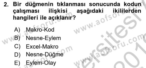 İşlem Tablosu Programlama Dersi 2018 - 2019 Yılı Yaz Okulu Sınavı 2. Soru