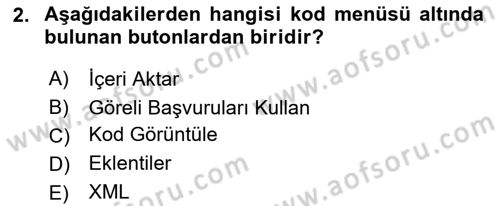 İşlem Tablosu Programlama Dersi 2019 - 2020 Yılı (Final) Dönem Sonu Sınav Soruları 2. Soru