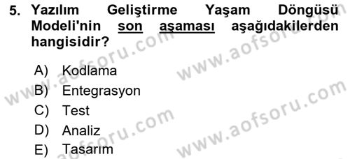 İşlem Tablosu Programlama Dersi 2019 - 2020 Yılı (Final) Dönem Sonu Sınav Soruları 5. Soru