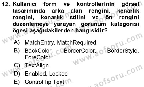 İşlem Tablosu Programlama Dersi 2020 - 2021 Yılı Yaz Okulu Sınavı 12. Soru