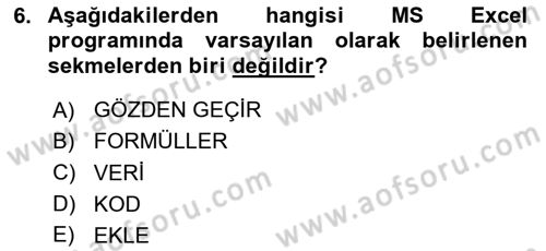 İşlem Tablosu Programlama Dersi 2020 - 2021 Yılı Yaz Okulu Sınavı 6. Soru