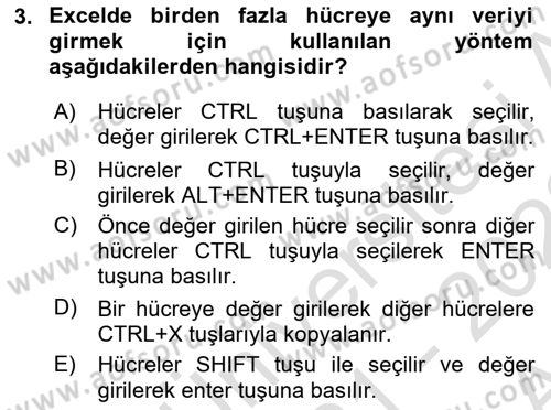 İşlem Tablosu Programlama Dersi 2021 - 2022 Yılı (Vize) Ara Sınav Soruları 3. Soru