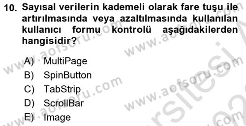 İşlem Tablosu Programlama Dersi 2021 - 2022 Yılı (Final) Dönem Sonu Sınav Soruları 10. Soru