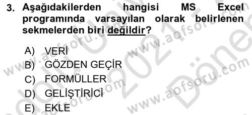 İşlem Tablosu Programlama Dersi 2021 - 2022 Yılı (Final) Dönem Sonu Sınav Soruları 3. Soru