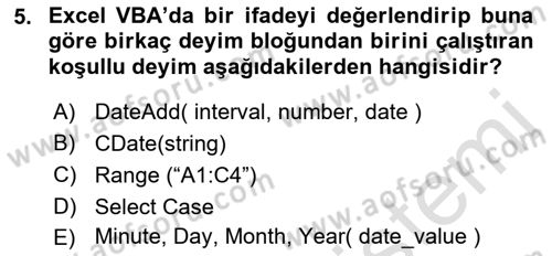 İşlem Tablosu Programlama Dersi 2021 - 2022 Yılı (Final) Dönem Sonu Sınav Soruları 5. Soru
