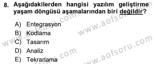 İşlem Tablosu Programlama Dersi 2021 - 2022 Yılı (Final) Dönem Sonu Sınav Soruları 8. Soru