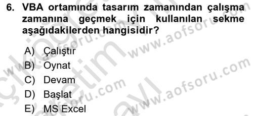 İşlem Tablosu Programlama Dersi 2021 - 2022 Yılı Yaz Okulu Sınav Soruları 6. Soru