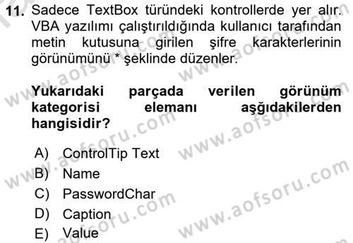 İşlem Tablosu Programlama Dersi 2022 - 2023 Yılı (Final) Dönem Sonu Sınav Soruları 11. Soru