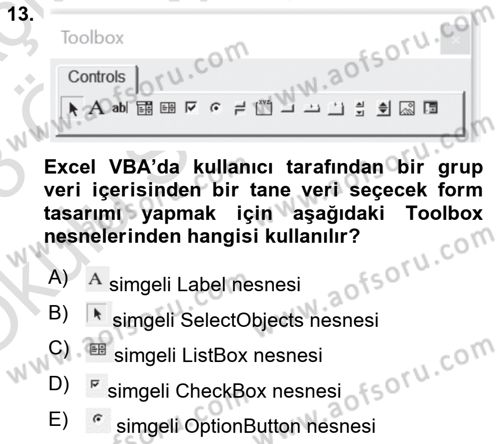 İşlem Tablosu Programlama Dersi 2022 - 2023 Yılı Yaz Okulu Sınavı 13. Soru