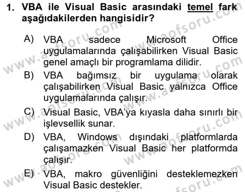 İşlem Tablosu Programlama Dersi 2024 - 2025 Yılı (Vize) Ara Sınavı 1. Soru