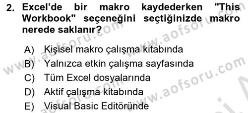 İşlem Tablosu Programlama Dersi 2024 - 2025 Yılı (Vize) Ara Sınavı 2. Soru