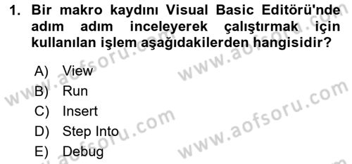 İşlem Tablosu Programlama Dersi 2024 - 2025 Yılı (Final) Dönem Sonu Sınav Soruları 1. Soru