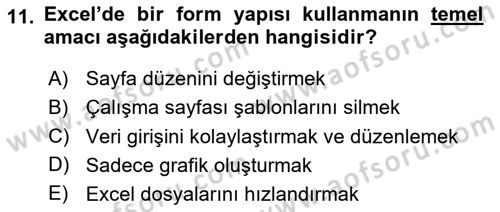 İşlem Tablosu Programlama Dersi 2024 - 2025 Yılı (Final) Dönem Sonu Sınav Soruları 11. Soru