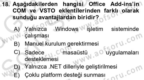 İşlem Tablosu Programlama Dersi 2024 - 2025 Yılı (Final) Dönem Sonu Sınav Soruları 18. Soru