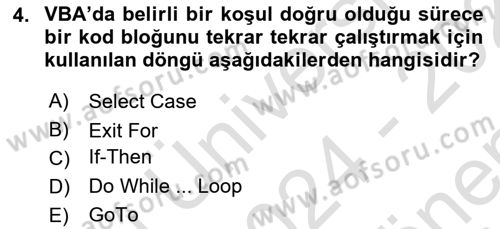 İşlem Tablosu Programlama Dersi 2024 - 2025 Yılı (Final) Dönem Sonu Sınav Soruları 4. Soru