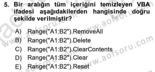 İşlem Tablosu Programlama Dersi 2024 - 2025 Yılı (Final) Dönem Sonu Sınav Soruları 5. Soru