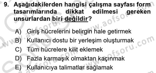 İşlem Tablosu Programlama Dersi 2024 - 2025 Yılı (Final) Dönem Sonu Sınav Soruları 9. Soru