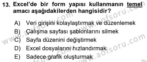 İşlem Tablosu Programlama Dersi 2024 - 2025 Yılı Yaz Okulu Sınav Soruları 13. Soru