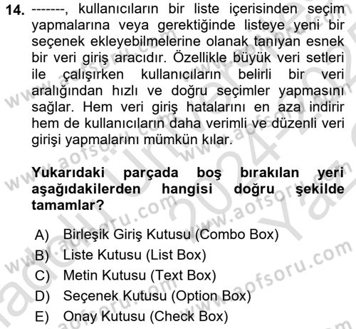 İşlem Tablosu Programlama Dersi 2024 - 2025 Yılı Yaz Okulu Sınav Soruları 14. Soru