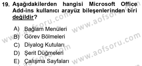İşlem Tablosu Programlama Dersi 2024 - 2025 Yılı Yaz Okulu Sınav Soruları 19. Soru