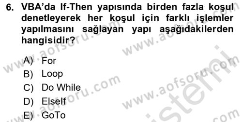 İşlem Tablosu Programlama Dersi 2024 - 2025 Yılı Yaz Okulu Sınav Soruları 6. Soru