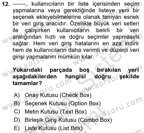 İşlem Tablosu Programlama Dersi 2025 - 2026 Yılı (Final) Dönem Sonu Sınav Soruları 12. Soru