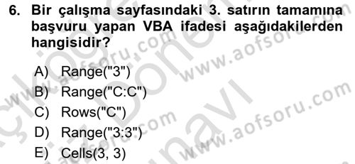 İşlem Tablosu Programlama Dersi 2025 - 2026 Yılı (Final) Dönem Sonu Sınav Soruları 6. Soru